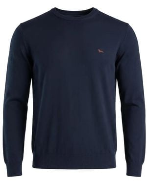 Harmont & Blaine Logo-Embroidered Crew-Neck Sweater - Blue