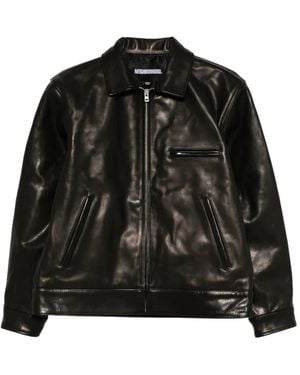 Neighborhood Leather Car Coat in Black for Men | Lyst UK