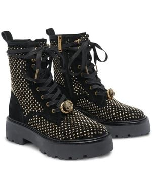 Kurt Geiger Stud-Embellished Lace-Up Boots - Black