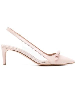 Red(V) Pointed-Toe Leather Court Shoes - Pink