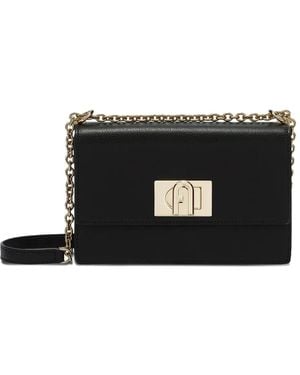 Furla Mini 1927 Leather Crossbody - Black