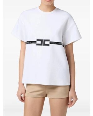 Elisabetta Franchi T-Shirt Con Logo - Bianco