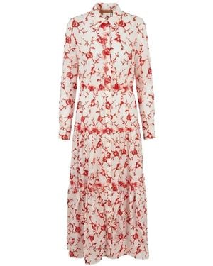 Ermanno Scervino Floral-Embroidered Tiered Dress - White