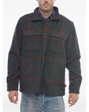 Woolrich Malone Checked Overshirt - Gray