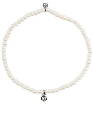 Sydney Evan 14Kt Charm Diamond Beaded Bracelet - White