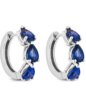 Jewels Aficionado 18Kt Huggies Sapphire Earrings - Blue