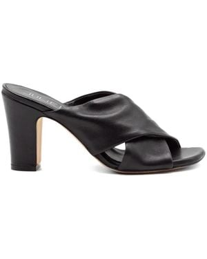 Julie Dee Crisscross-Strap Sandals - Black