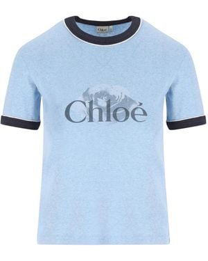Chloé Logo T-Shirt - Blue