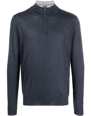Fedeli Favonio Half-Zip Jumper - Blue