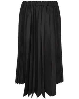 COMME DES GARÇON BLACK Pleated Asymmetric Midi Skirt - Black