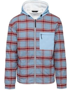 Aztech Mountain Plaid Hoodie - Blue