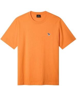 Paul Smith Organic Cotton Zebra-Logo T-Shirt - Orange