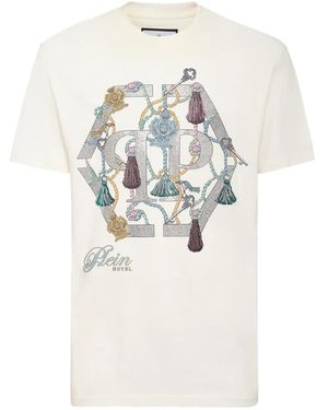Philipp Plein Tassel-Embellished Logo T-Shirt - White
