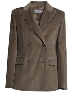 Weekend by Maxmara Double-Breasted Corduroy Blazer - Brown