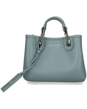 Emporio Armani Mini Myea Top-Handle Tote Bag - Blue