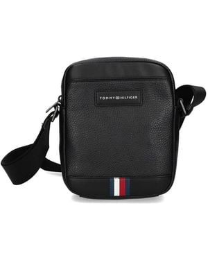 Tommy Hilfiger Logo-appliqué Messenger Bag - Black