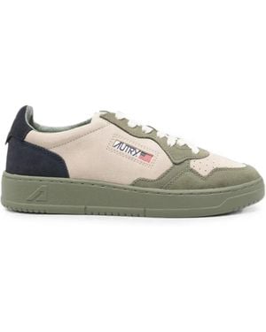 Autry Medalist Panelled Suede Trainers - Natural