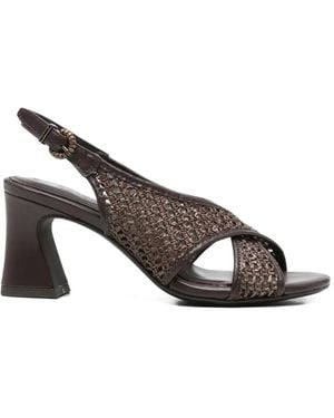 Tamaris Woven Crossover Sandals - Brown
