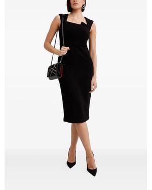 Roland Mouret Asymmetric-Neck Open-Shoulder Mini Dress - Nero
