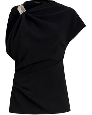 Proenza Schouler Draped Embellished Top - Black