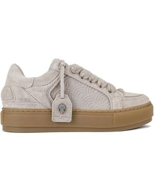 Kurt Geiger Southbank Tag Suede Trainers - White