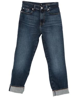 7 For All Mankind Roll-Up Pants - Blue