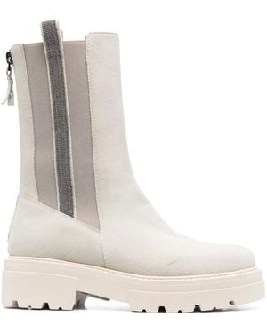 Fabiana Filippi 45Mm Chunky Suede Boots - White