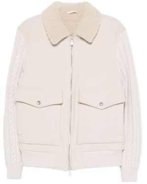 Eleventy Cable-Knit Jacket - Natural