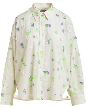 Essentiel Antwerp Jimena Floral-Embroidered Shirt - White