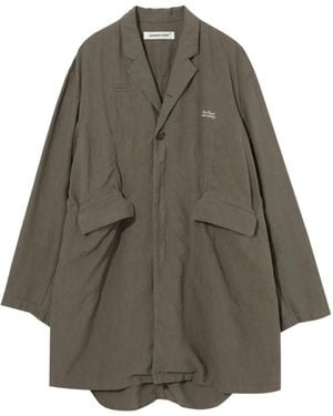 Undercover Logo-Print Notched-Lapel Jacket - Grey