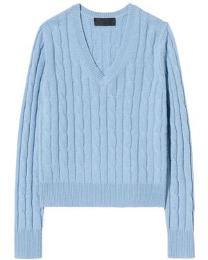 Nili Lotan Camelia Cable-Knit Jumper - Blue