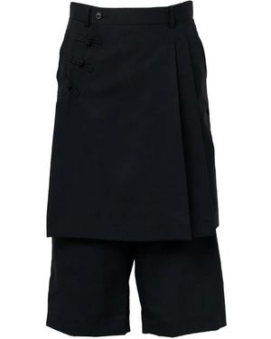 Noir Kei Ninomiya Pantalon Tropical À Boutonnière - Black