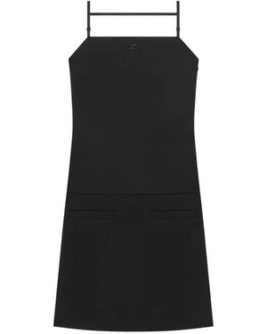 Courreges Bi-Material Mini Dress - Black