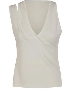 Christopher Esber Cut-Out Ribbed Top - Grey
