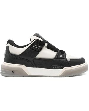 Represent Schwarze/Weiße Lederpanel Sneakers