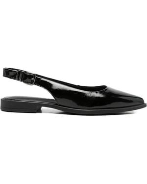 Tamaris Patent-Leather Flat Pumps - Black