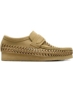 Clarks Woven "Maple Suede" Loafers - Brown