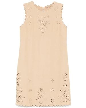 Ermanno Scervino Broderie-Anglaise Midi Dress - Natural