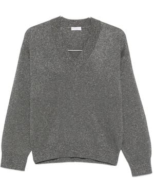 Brunello Cucinelli V-Neck Jumper - Grey