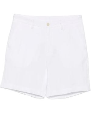 120% Lino Linen Tailored Shorts - White