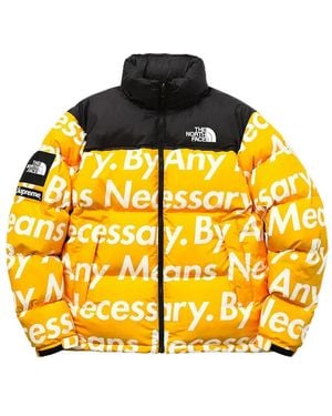 Supreme X The North Face Lettering-print Padded Jacket - Yellow