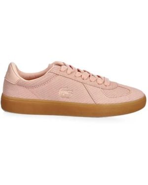 Lacoste Zapatillas Baseshot Pro Con Parche Del Logo Y Textura De Canalé - Rosa