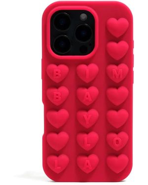 Bimba Y Lola Heart-Embellished Iphone 16 Pro Case - Red