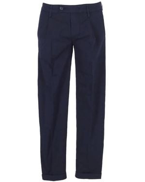 Re-hash Pantaloni Plissé Con Risvolto - Blu