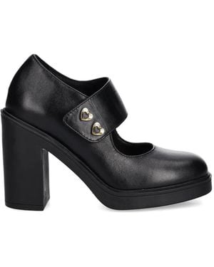 Love Moschino Heart-Detail Heeled Pumps - Black