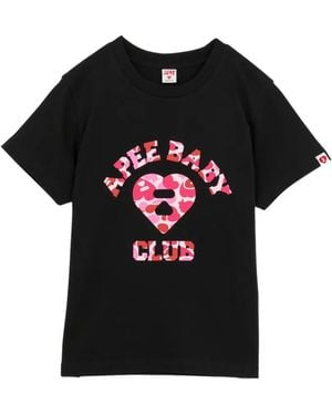 AAPE BY A BATHING AP Camo-Heart Logo T-Shirt - Black