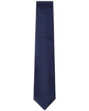 Hackett Cravate En Soie À Motif Monogrammé H - Blue