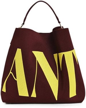 Essentiel Antwerp Karoll Logo-Patch Shoulder Bag - Purple