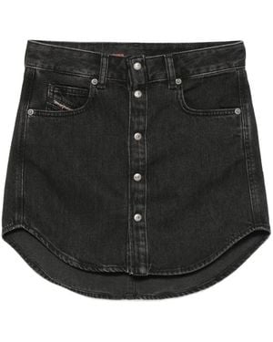 DIESEL Button-Front Denim Mini Skirt - Black