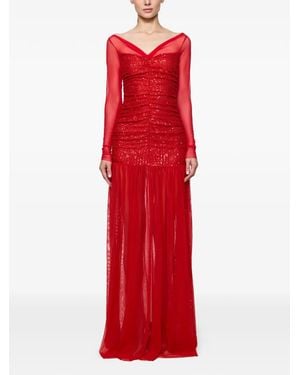 Atu Body Couture Sequin-Embellished Maxi Dress - Red